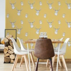 Stag Wallpaper Ochre -Ideal Shop 3 20677151 65cc 43ff 98b3 6a75cc1e8160