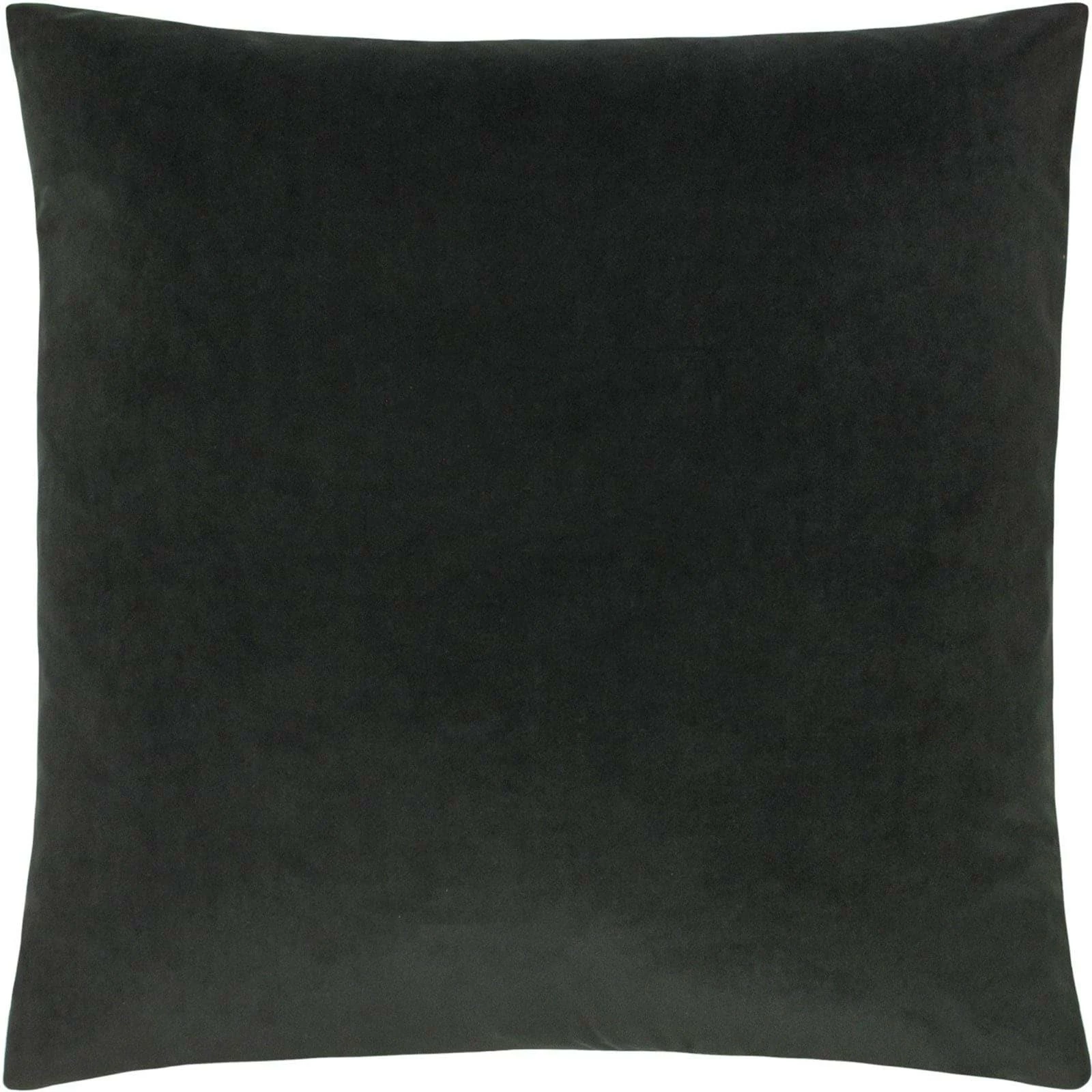 Sunningdale Plain Velvet Charcoal Filled Cushions 20'' X 20'' 3 Sunningdale Plain Velvet Charcoal Filled Cushions 20'' X 20''