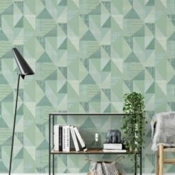 Larsson Geo Wallpaper Green