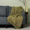 Baoli Woven Fringed Throw Honey