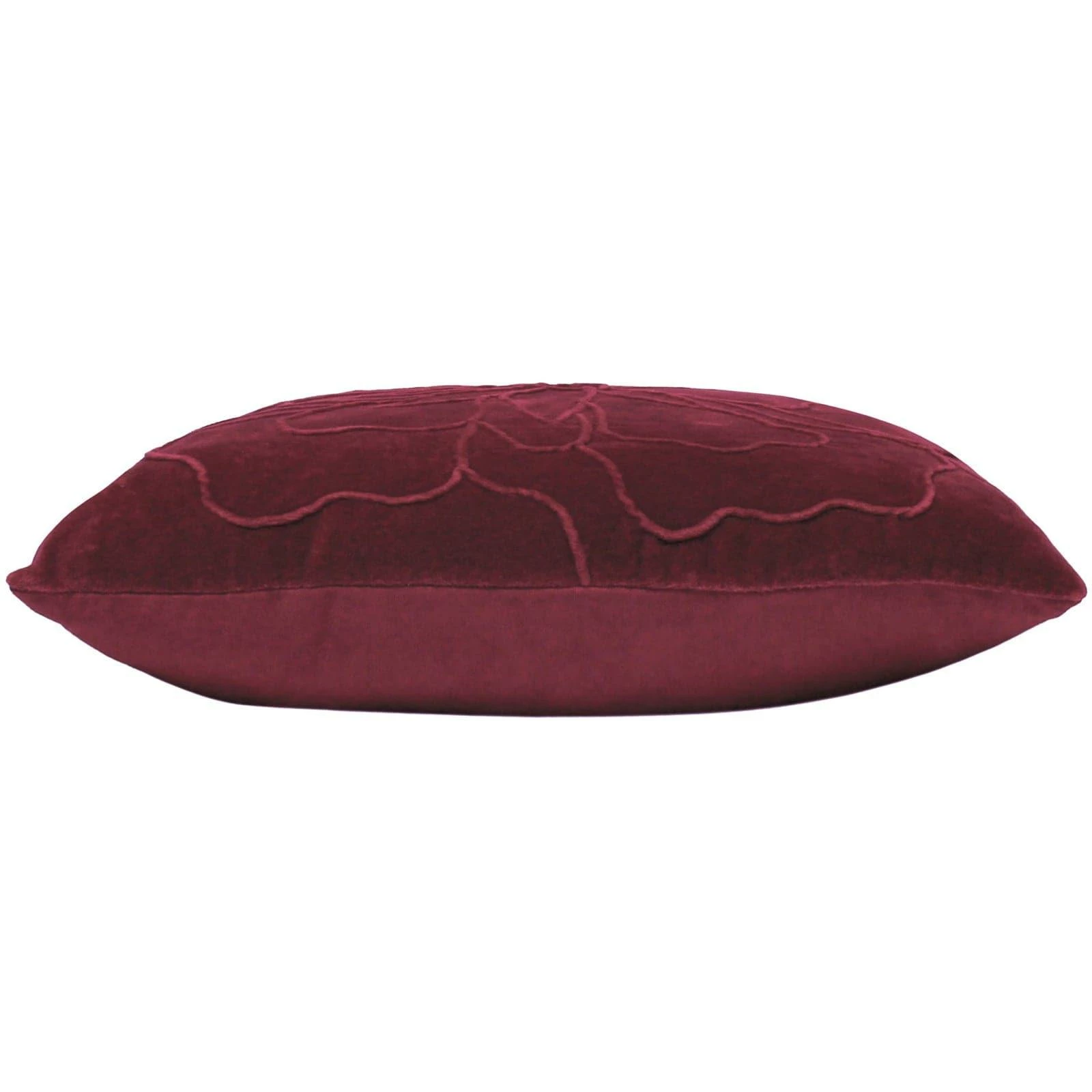Furn Angeles Floral Velvet Berry Cushion Cover 18'' X 18'' 5 Furn Angeles Floral Velvet Berry Cushion Cover 18'' X 18'' - Image 3