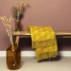 Aspect Geometric Fringed Throw Ochre