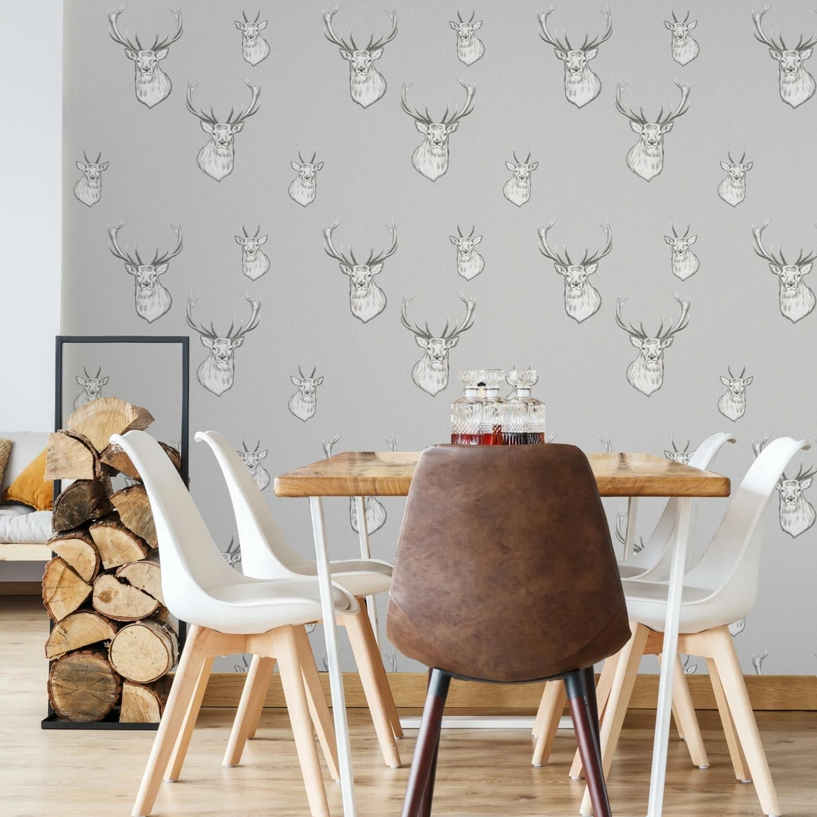 Stag Wallpaper Silver 5 Stag Wallpaper Silver - Image 3