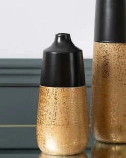 Small Gaia Gold & Black Vase