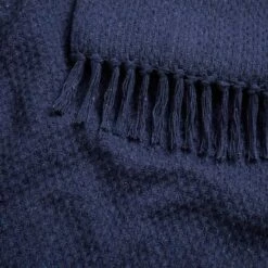 Hayden 100% Recycled Cotton Navy Throws -Ideal Shop 4 0bcdb095 f11e 4e05 80fd ee889cb87c2b