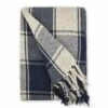 Frisco Tartan Check Recycled Cotton Throw Navy
