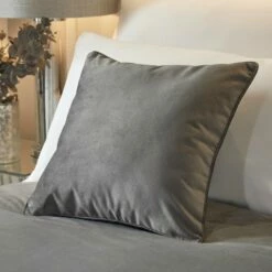 Melanie Plain Velvet Slate Filled Cushion