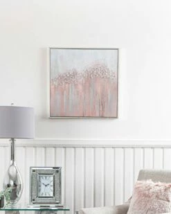 Abstract Pink Textured Canvas With Crystals