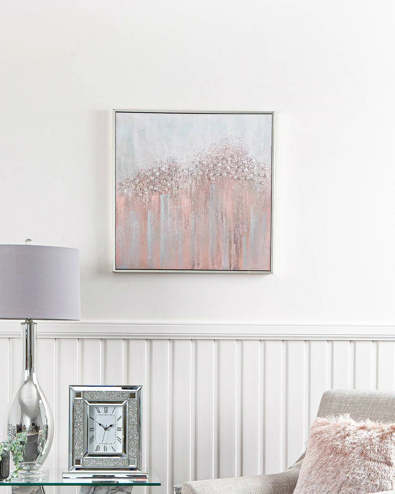 Abstract Pink Textured Canvas With Crystals 3 Abstract Pink Textured Canvas With Crystals