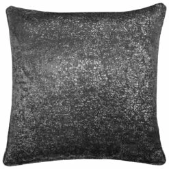 Halo Metallic Charcoal Cushion Cover 17" X 17"