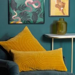 Furn Mangata Pleated Velvet Ochre Cushion Cover 18" X 18" -Ideal Shop 5 aa1cb383 8da5 4ffe b632 58576876875c