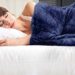 Sherpa Fleece Weighted Blanket Navy