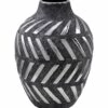 Perth Handcrafted Large Grey Ceramic Geometric Vase