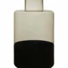 Two Tonal Glass Bottle Vase With Smoked Top And Black Base