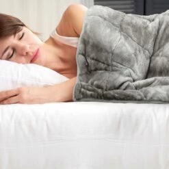 Sherpa Fleece Weighted Blanket Grey