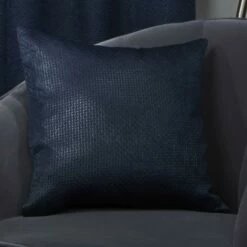 Ambiance Embossed Navy Cushion Cover 17" X 17"