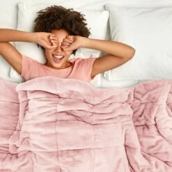 Sherpa Fleece Weighted Blanket Blush Pink -Ideal Shop 6 784a6ea1 c82a 4809 8492 d4df847f9149