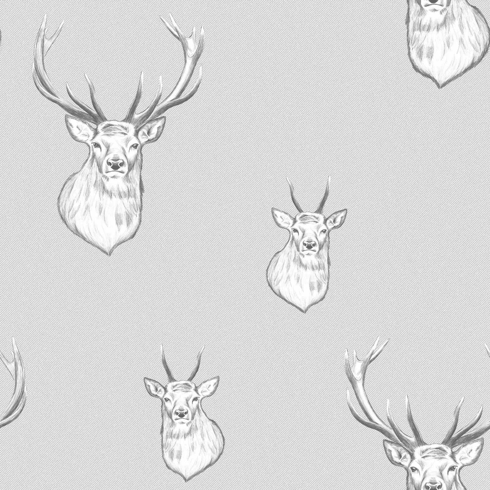 Stag Wallpaper Silver 4 Stag Wallpaper Silver - Image 2