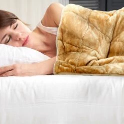 Sherpa Fleece Weighted Blanket Taupe