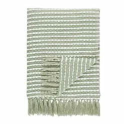 Stab Stitch Tufted Sage Green Throw -Ideal Shop 78363485 0f7c 4907 a255 9afbbb325f58