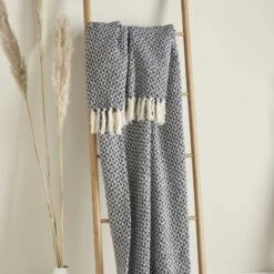 Bexley 100% Recycled Cotton Throw Navy -Ideal Shop 7 29cdf920 0073 4fd9 980a c5b582c6c730