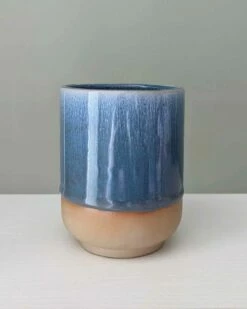 Ideal Santorini Blue Glaze Pot 12cm