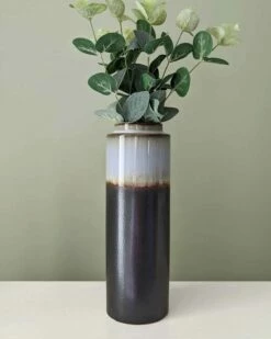 Ideal Santorini Grey Glaze 25cm Bottle Vase