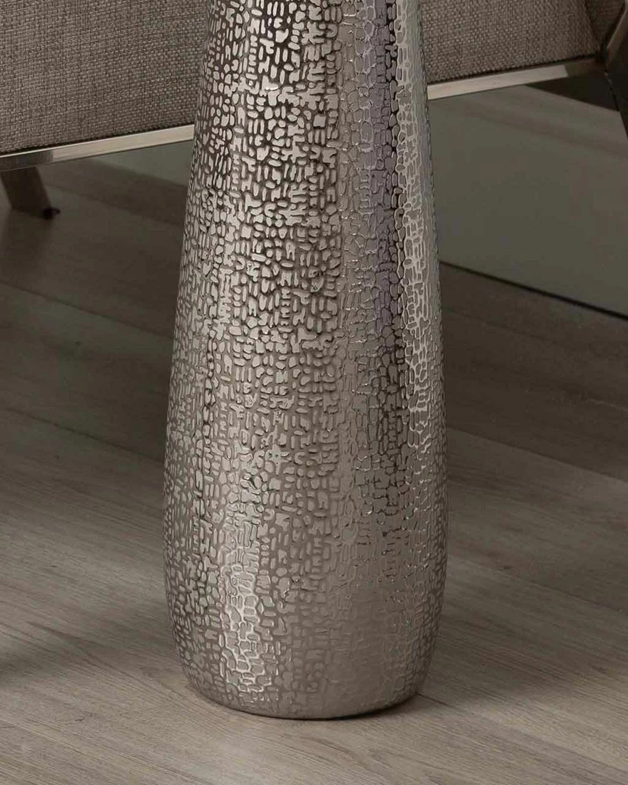 Nova Silver Fluted Floor Vase 4 Nova Silver Fluted Floor Vase - Image 2
