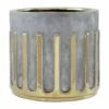 Kelso Grey Barrel Planter With Silver Detailing -Ideal Shop a6485870 0d32 4086 8a70 279265ebc384