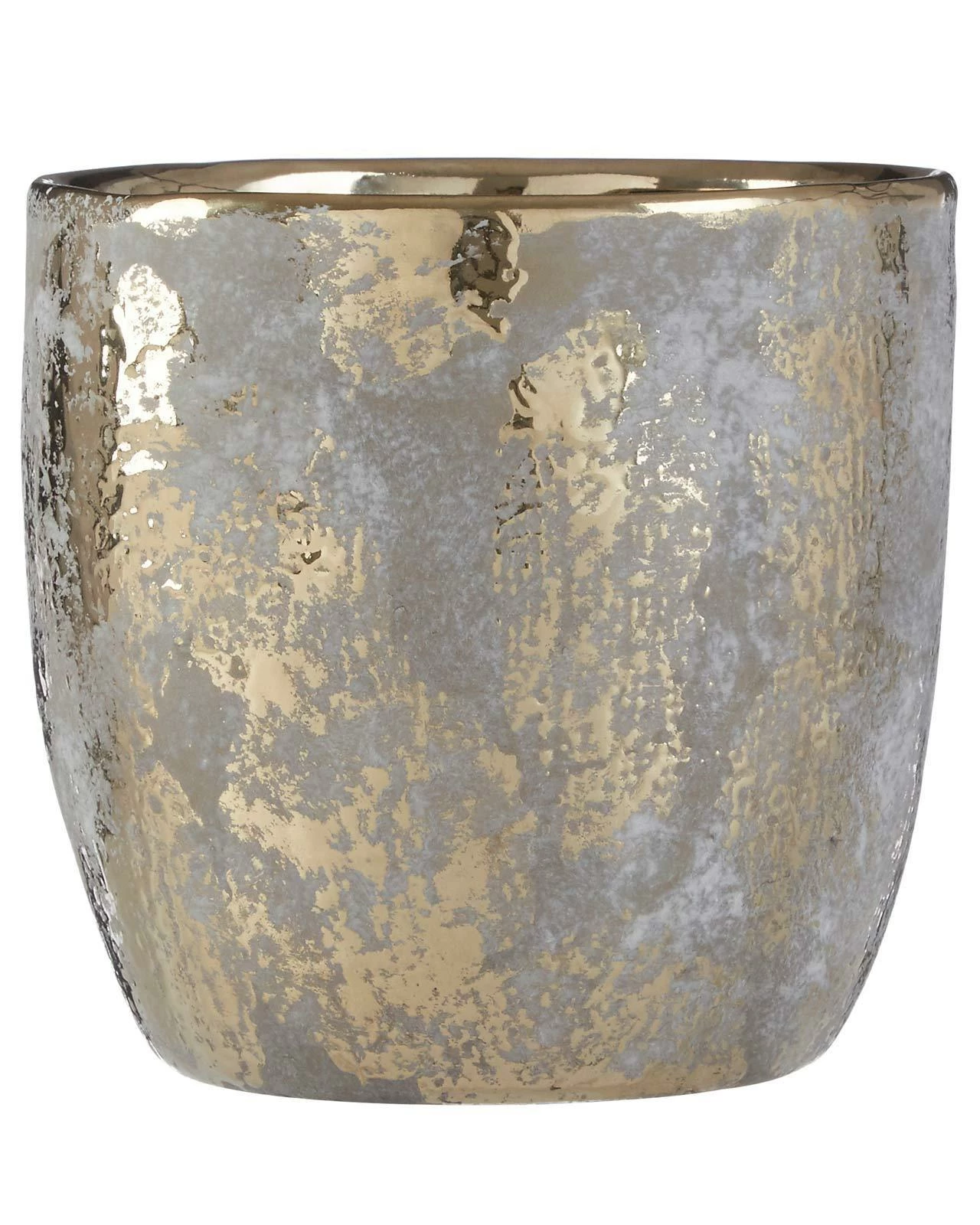 Large Callie Grey & Gold Ceramic Plant Pot 3 Large Callie Grey & Gold Ceramic Plant Pot