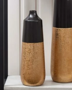 Gaia Gold & Black Vase