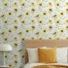 Painted Sunflowers Yellow Wallpaper -Ideal Shop addf0918 6a1d 4cfe 8b87 097bbec176be
