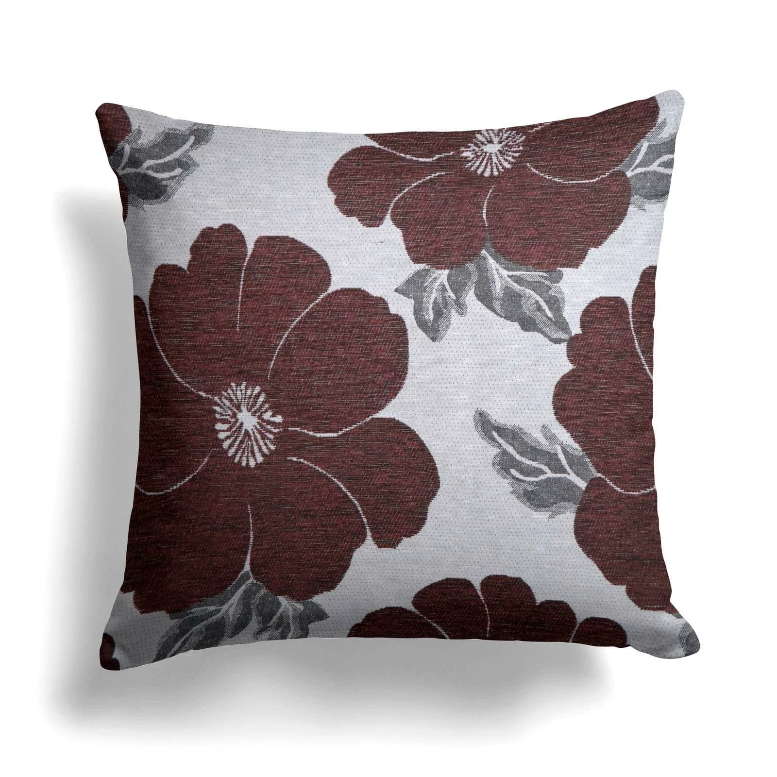 Ideal Kira Poppy Aubergine Cushion Covers 22" X 22" 3 Ideal Kira Poppy Aubergine Cushion Covers 22" X 22"