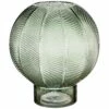 Textured Fern Leaf Design Glass Large Vase