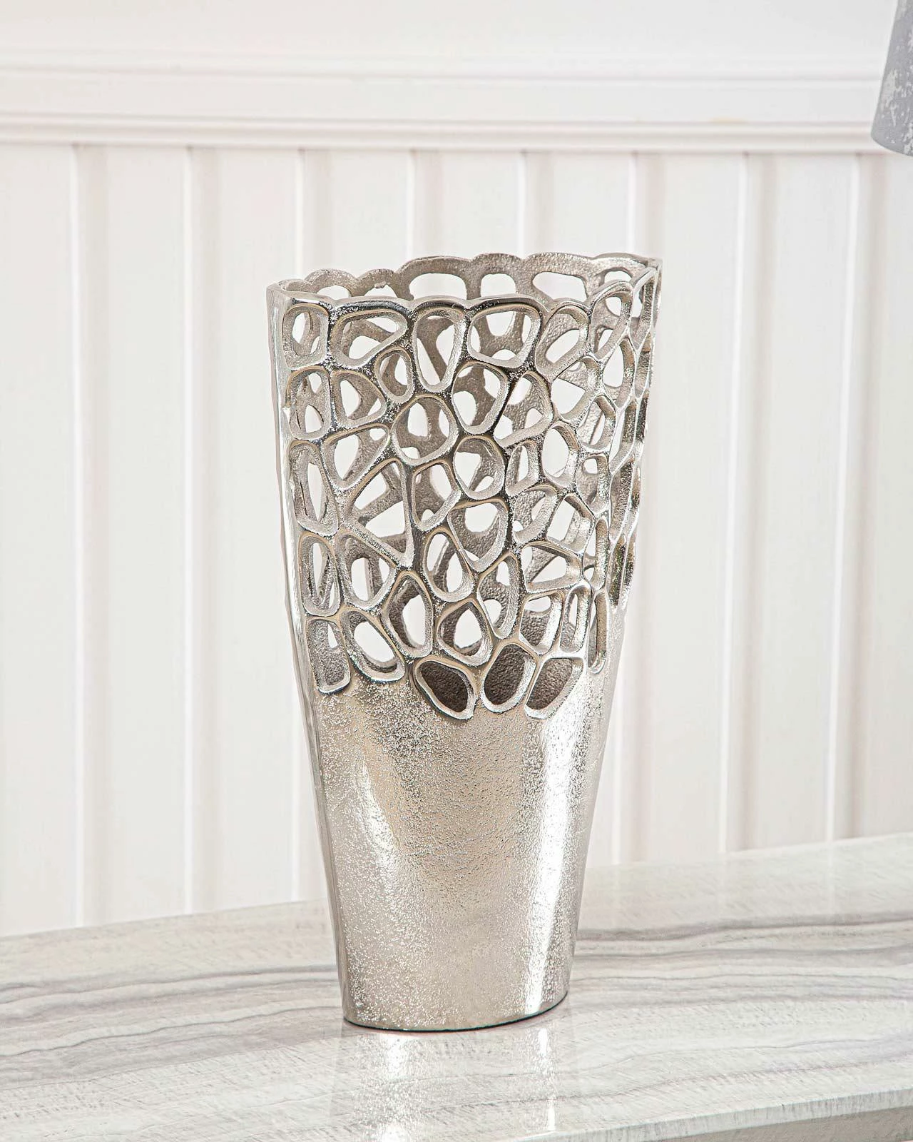 Large Bella Cut Out Metal Vase 3 Large Bella Cut Out Metal Vase