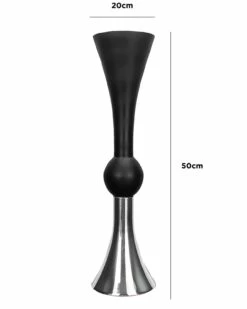 Miles Black & Silver Trumpet Vase -Ideal Shop b6eef349 a10d 408d a332 d369fa440385