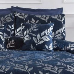 Como Metallic Velvet Navy Filled Cushion