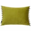 Fiesta Velvet Pom Pom Bamboo & Natural Filled Cushions 14'' X 20'' -Ideal Shop bamboonatural 1 4ed4f030 6ed1 434e 915c 124e145fe210