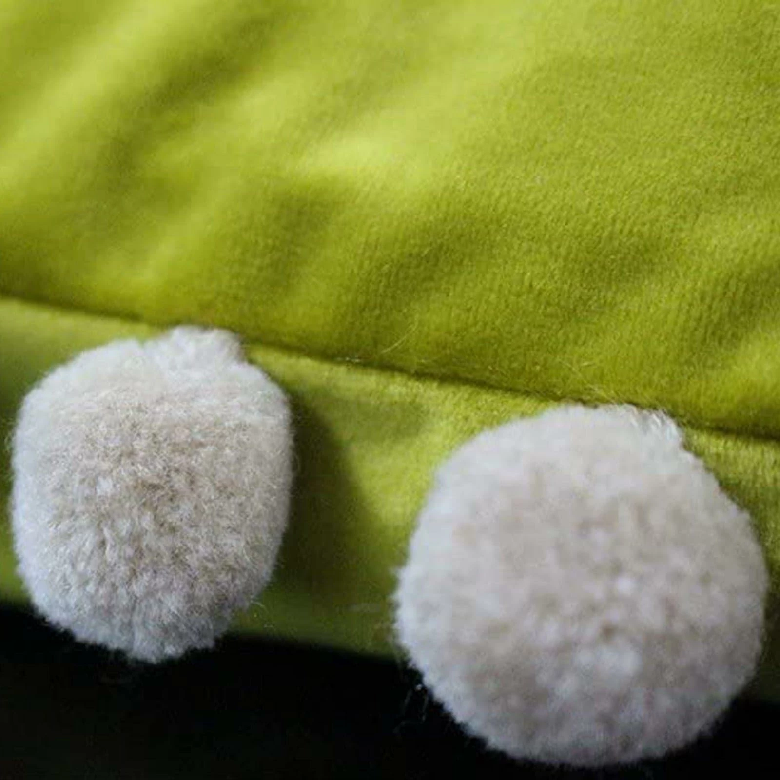 Fiesta Velvet Pom Pom Bamboo & Natural Filled Cushions 14'' X 20'' 4 Fiesta Velvet Pom Pom Bamboo & Natural Filled Cushions 14'' X 20'' - Image 2