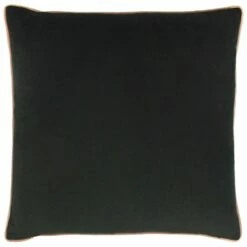 Meridian Piped Velvet Black & Blush Cushion Cover 22'' X 22''