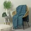 Furn Motti Woven Tufted Stripe Throw Blue 130cm X 180cm -Ideal Shop blue 3 301f9625 5961 4dd8 8bde 25ba5d83abf0