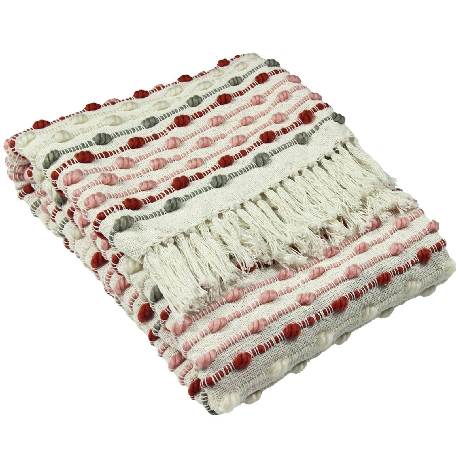 Furn Dhadit Tufted Stripe Throw Blush 130cm X 150cm 5 Furn Dhadit Tufted Stripe Throw Blush 130cm X 150cm - Image 3