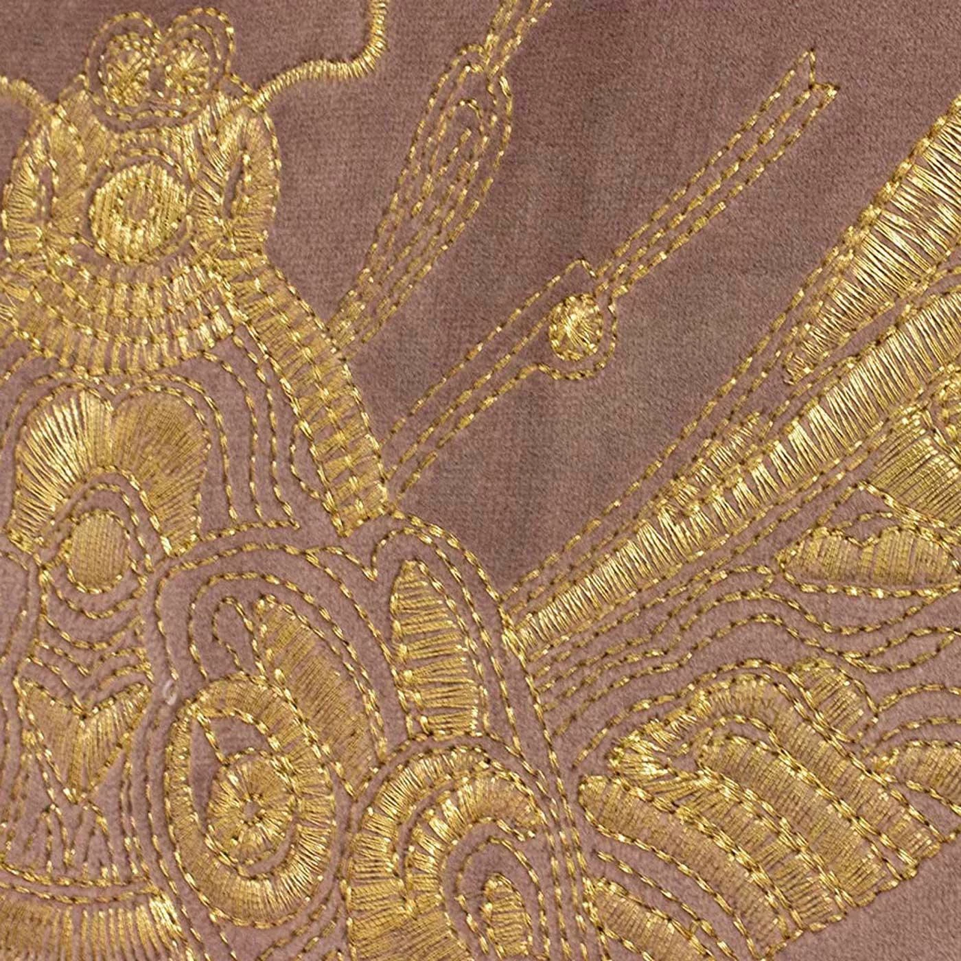 Cerana Embroidered Bee Velvet Dusky Blush Pink Filled Cushions 20'' X 20'' 4 Cerana Embroidered Bee Velvet Dusky Blush Pink Filled Cushions 20'' X 20'' - Image 2