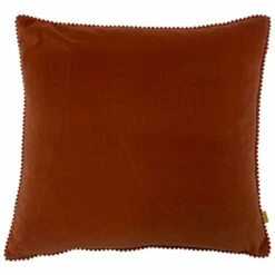 Furn Cosmo Velvet Pom Pom Brick Cushion Cover 18'' X 18''