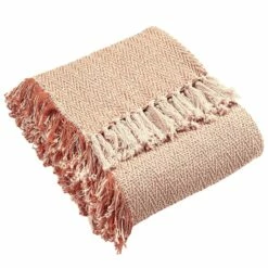 Furn Jasper Herringbone Weave Throw Brick