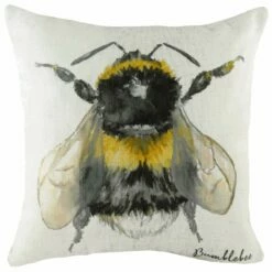 Species Bumblebee Watercolour Print Cushion Covers 17'' X 17''