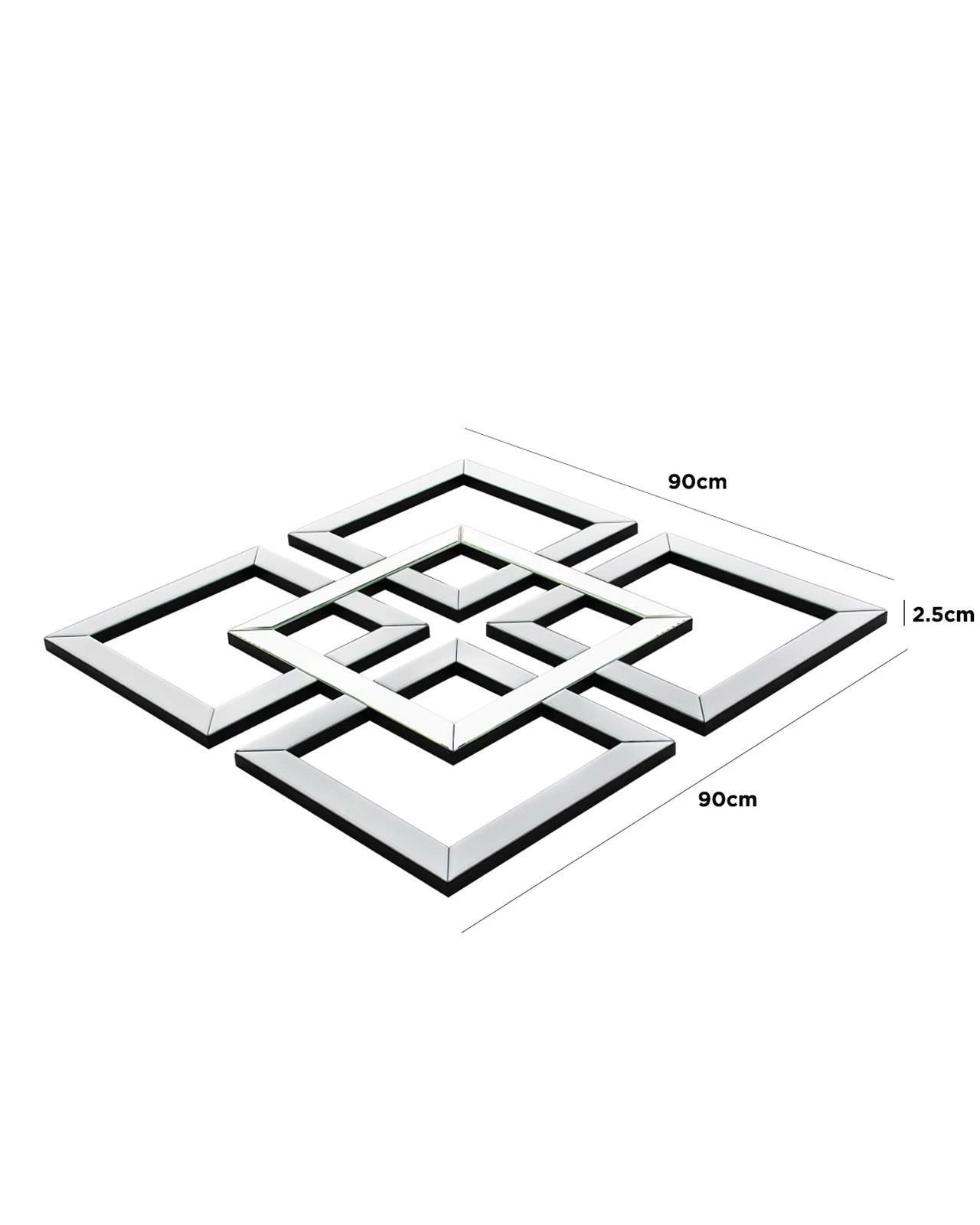 Large Art Deco White Mirror Wall Art 4 Large Art Deco White Mirror Wall Art - Image 2