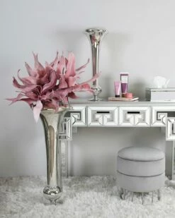 Silver Fluted Glass Vase -Ideal Shop c4f1cc5f 2de3 473e bffb dc24f2a36b45