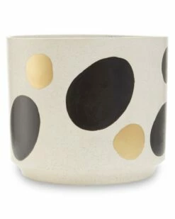 Soho Large Ceramic Plant Pot White & Gold
