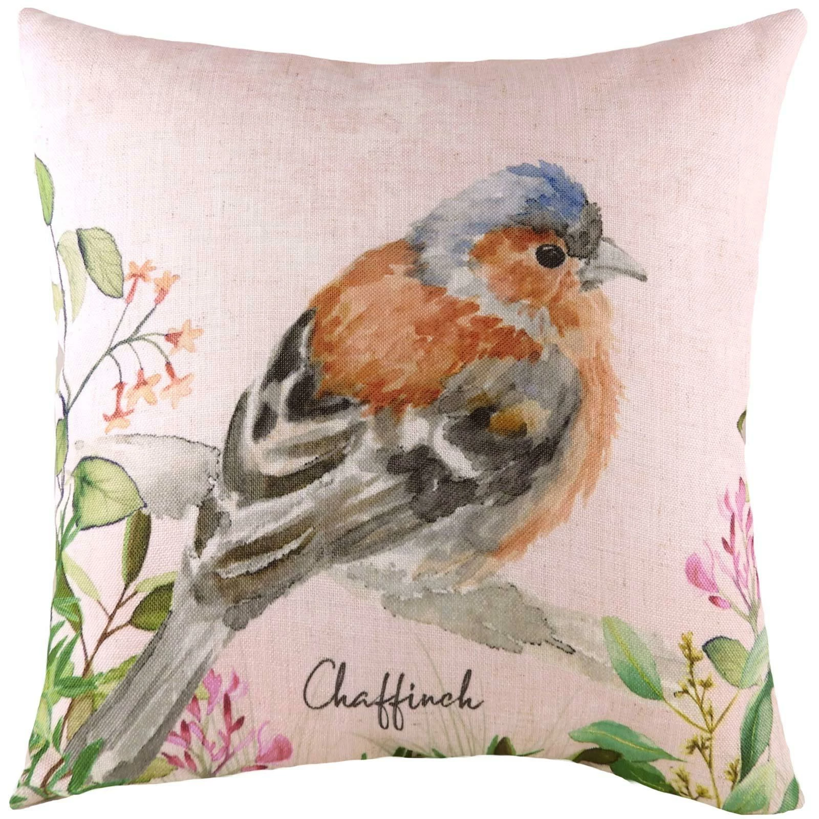 Chaffinch Watercolour Cushion Cover 17'' X 17'' 3 Chaffinch Watercolour Cushion Cover 17'' X 17''